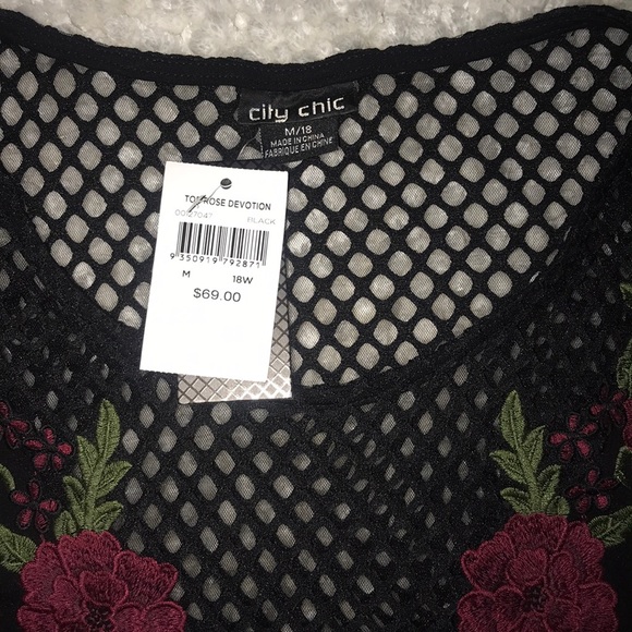 NWT City Chic Top Rose Devotion M/18W - Picture 6 of 10